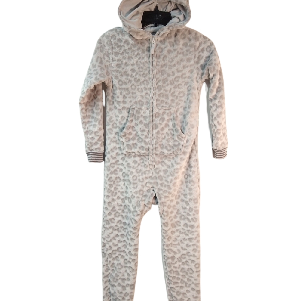 Cat & Jack Kids M (7/8) Hoodie Kitty Leopard Pajamas One Piece